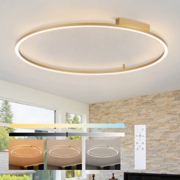 Brilagi - Plafonnier LED dimmable PORTOFINO LED/85W/230V 3000-6000K Ø 120 cm doré + télécommande