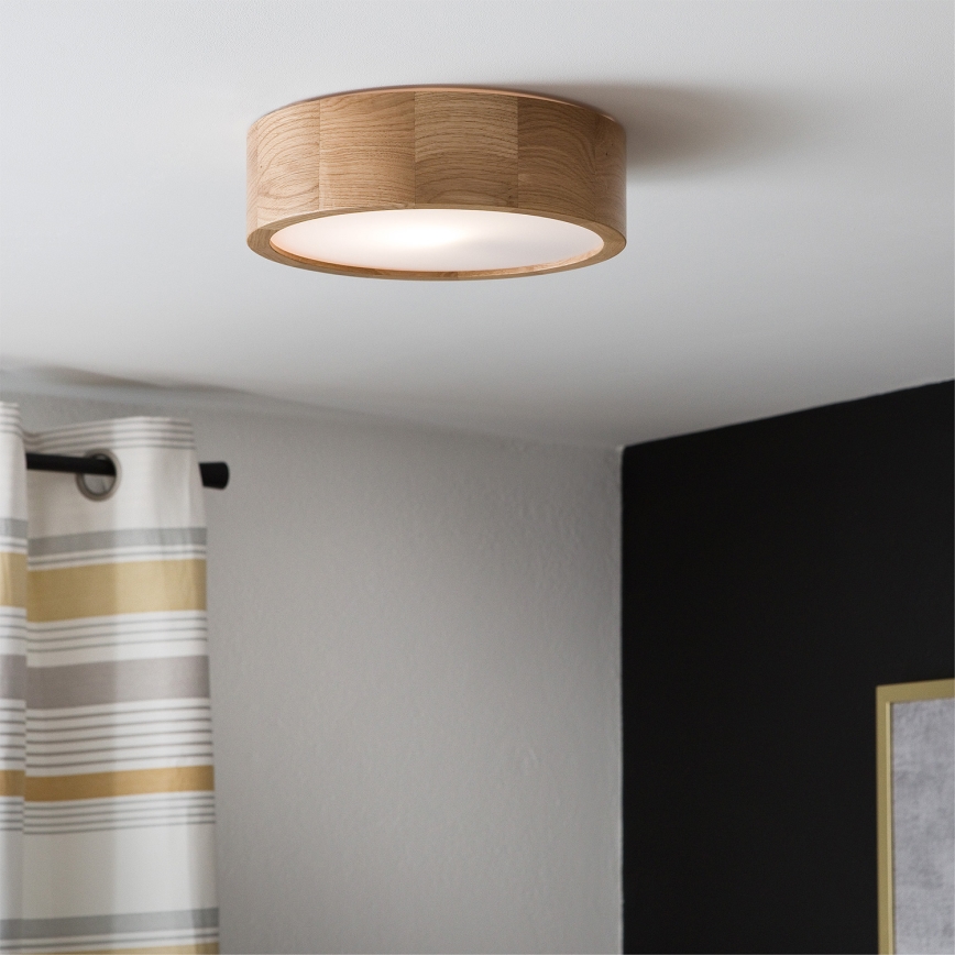 Brilagi - Plafonnier LED RGBW dimmable CARVALHO 1xE27/15W/230V 2700-6500K Wi-Fi chêne Ø 27,5 cm
