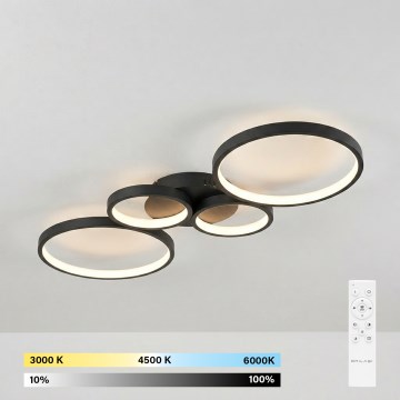 Brilagi - Plafonnier LED dimmable RINGO LED/34W/230V 3000-6000K noir + télécommande