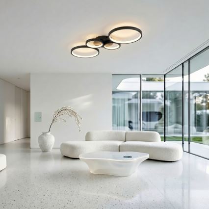 Brilagi - Plafonnier LED dimmable RINGO LED/34W/230V 3000-6000K 28x78 cm noir + télécommande