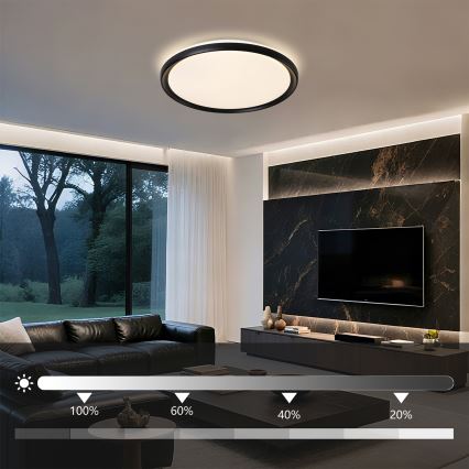 Brilagi - Plafonnier LED dimmable RIVO LED/72W/230V 3000–6000K noir Ø 50 cm + télécommande