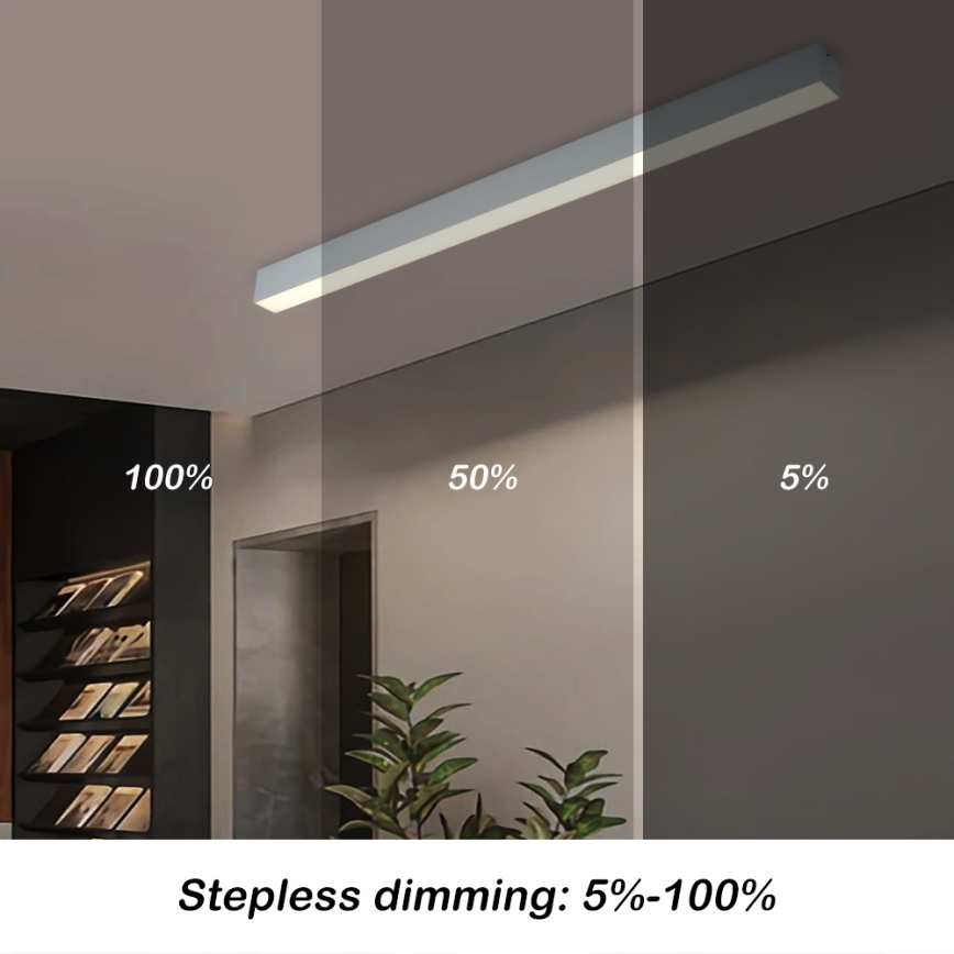 Brilagi - Plafonnier LED dimmable SLEEKLINE SMART LED/40W/230V 3000-6000K Wi‑Fi Tuya argenté + télécommande