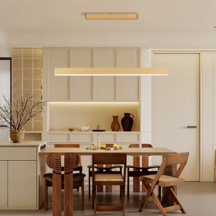 Brilagi - Lustre LED dimmable SLEEKLINE SMART LED/40W/230V Wi-Fi décor chêne + télécommande