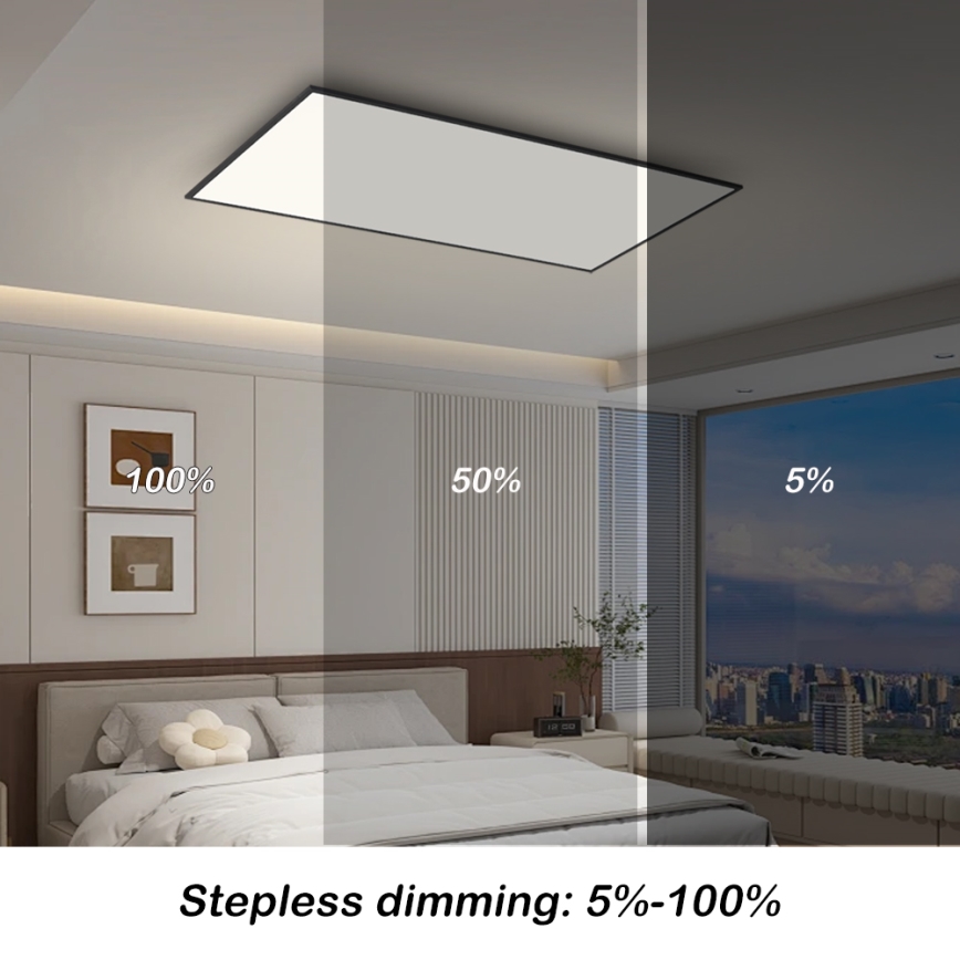 Brilagi - Plafonnier LED dimmable SLIMFRAME LED/80W/230V 120x60 cm 3000-6000K noir + télécommande