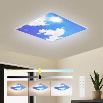 Brilagi - Plafonnier LED dimmable SLIMFRAME SKY LED/58W/230V 60x60 cm 3000-6000K argent/bleu + télécommande