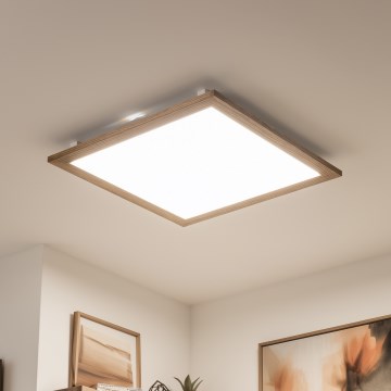 Brilagi - Plafonnier LED dimmable SLIMFRAME WOOD LED/58W/230V 64x64 cm 3000-6000K marron + télécommande