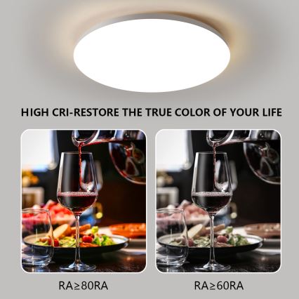 Brilagi - Plafonnier LED dimmable SMART 24 W 230 V Ø 38 cm 2700–6500 K Wi‑Fi Tuya + télécommande