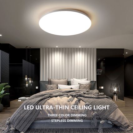 Brilagi - Plafonnier LED dimmable SMART 36 W, 230 V, Ø 48 cm, 3000–6000 K, Wi‑Fi Tuya Beacon + télécommande