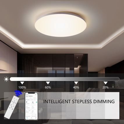 Brilagi - Plafonnier LED dimmable SMART 36 W, 230 V, Ø 48 cm, 3000–6000 K, Wi‑Fi Tuya Beacon + télécommande