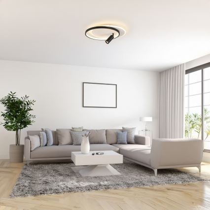 Brilagi - Plafonnier LED dimmable UNITY LED/48W/230V + 1xGU10/3W 3000-6000K 39x45 cm blanc/noir + télécommande