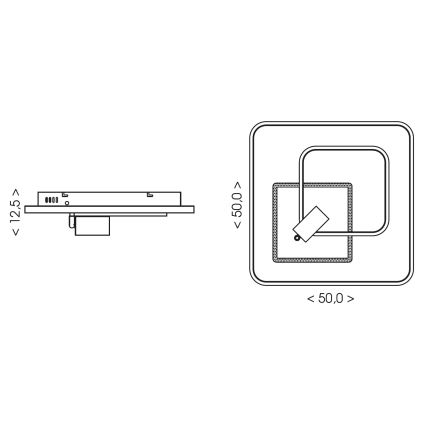 Brilagi - Plafonnier LED dimmable UNITY LED/75W/230V + 1xGU10/3W 3000-6000K 50x50 cm blanc/noir + télécommande