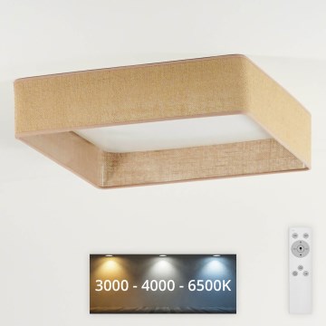Brilagi - Plafonnier LED dimmable VEGAS SHINE LED/24W/230V Ø 45 cm 3000/4000/6500K vert paille/doré + télécommande