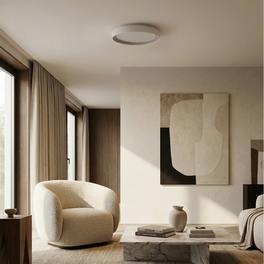 Brilagi - Plafonnier LED dimmable WALDO LED/48W/230V 3000-6500K Ø 40 cm blanc/argenté + télécommande