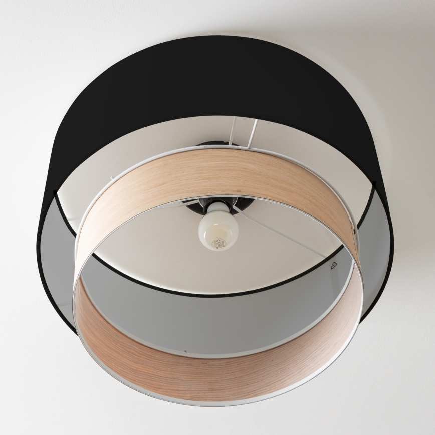 Brilagi - Plafonnier LED en applique CERIA 1x E27/40W/230V Ø 50 cm noir/beige