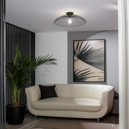 Brilagi - Plafonnier LED en applique CERIA WIRE 1xE27/40W/230V Ø 60 cm noir