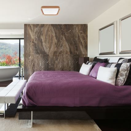 Brilagi - Plafonnier LED dimmable MANAROLA CUBIC LED/24W/230V 45x45 cm 3000-6500K chêne + télécommande