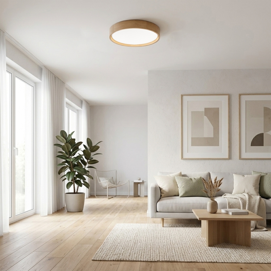 Brilagi - Plafonnier LED MANAROLA PLAIN LED/24W/230V 4000K Ø 41 cm chêne