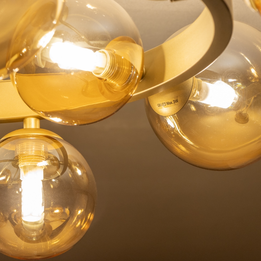 Brilagi - Plafonnier LED MILLA 10xG9/3W/230V doré