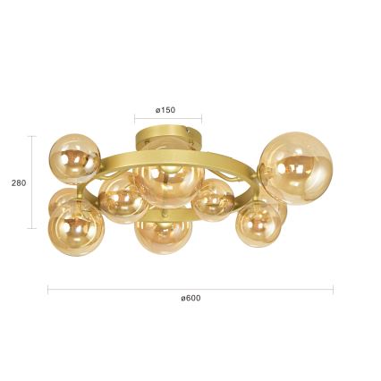 Brilagi - Plafonnier LED MILLA 10xG9/3W/230V doré