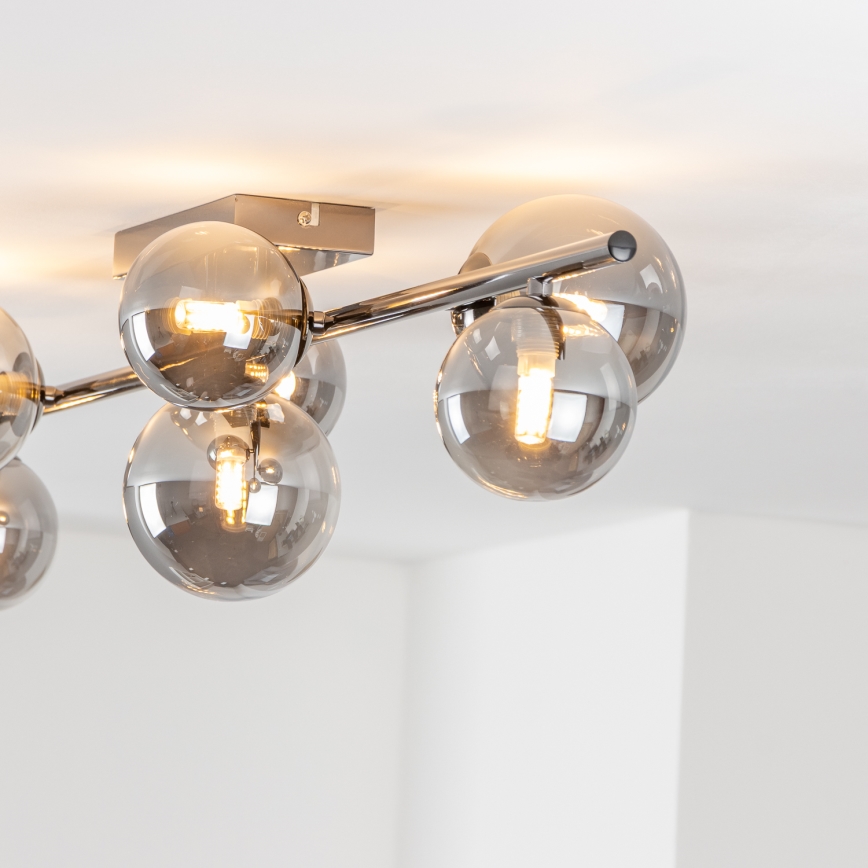 Brilagi - Plafonnier LED MILLA 7xG9/3W/230V chrome noir/fumé