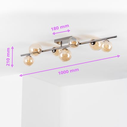 Brilagi - Plafonnier LED MILLA 7xG9/3W/230V noir chromé/doré