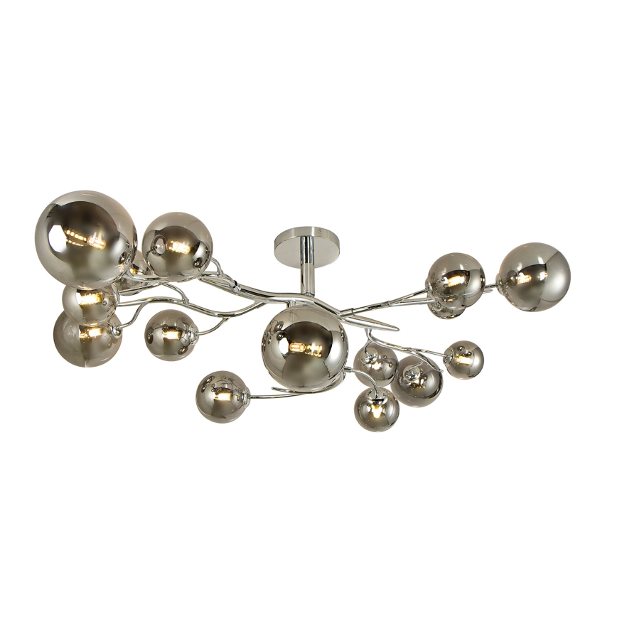 Brilagi - Plafonnier LED MISTEL 15xG9/3W/230V chrome brillant/fumé