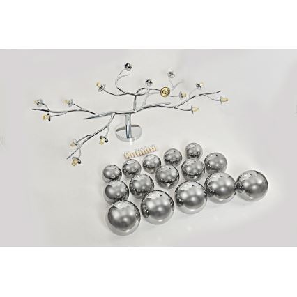 Brilagi - Plafonnier LED MISTEL 15xG9/3W/230V chrome brillant/fumé