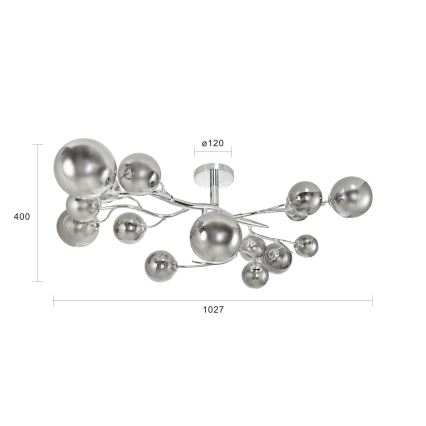 Brilagi - Plafonnier LED MISTEL 15xG9/3W/230V chrome brillant/fumé
