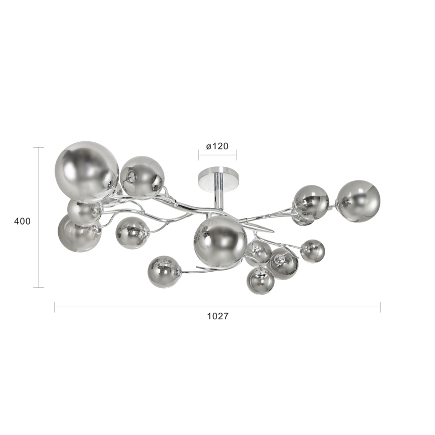 Brilagi - Plafonnier LED MISTEL 15xG9/3W/230V chrome brillant/fumé