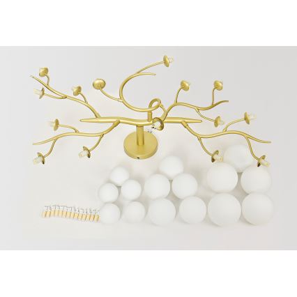 Brilagi - Plafonnier LED MISTEL 15xG9/3W/230V doré/blanc