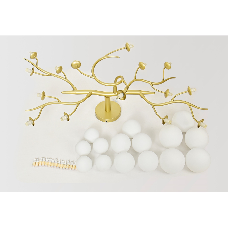 Brilagi - Plafonnier LED MISTEL 15xG9/3W/230V doré/blanc