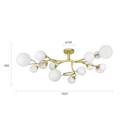 Brilagi - Plafonnier LED MISTEL 15xG9/3W/230V doré/blanc
