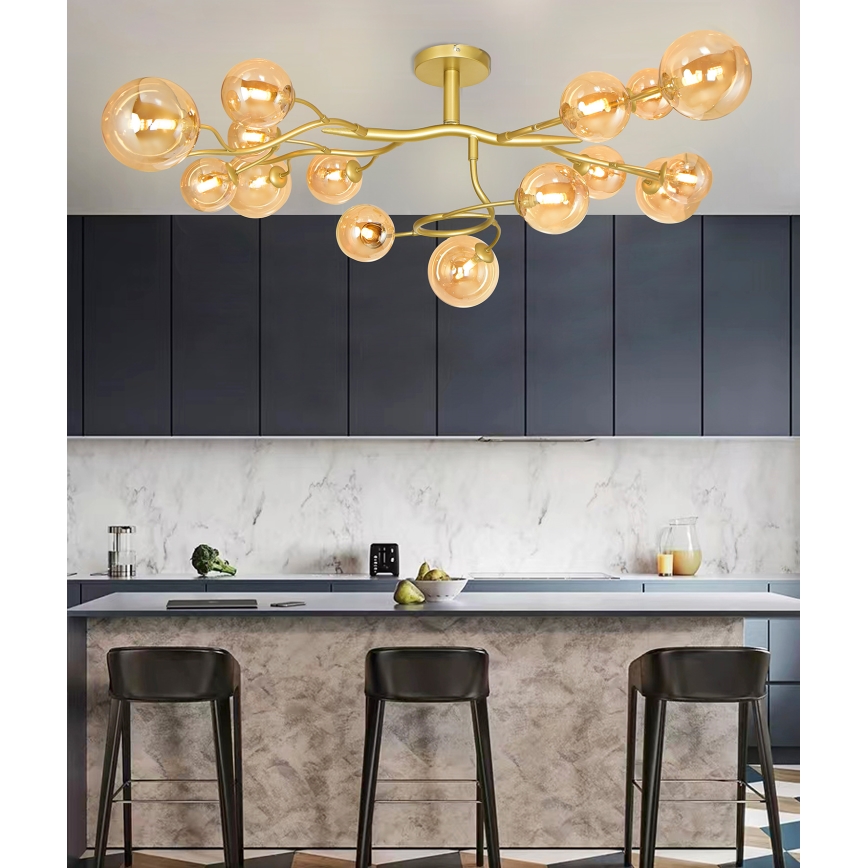 Brilagi - Plafonnier LED MISTEL 15xG9/3W/230V doré