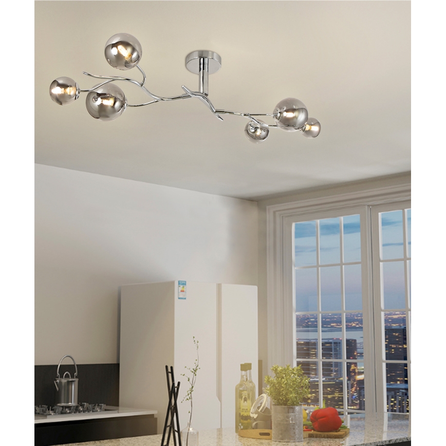 Brilagi - Plafonnier LED MISTEL 6xG9/3W/230V chrome brillant/fumé