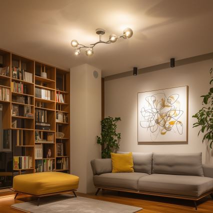 Brilagi - Plafonnier LED MISTEL 6xG9/3W/230V chrome noir/fumé