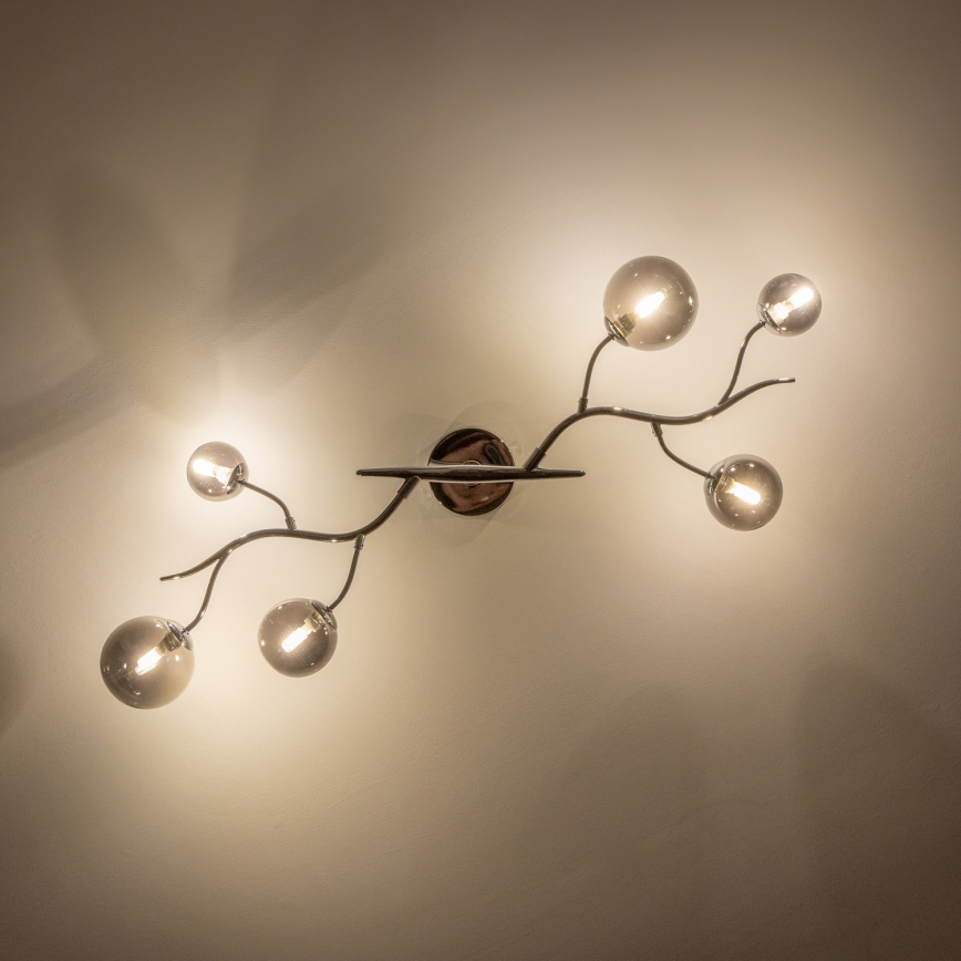 Brilagi - Plafonnier LED MISTEL 6xG9/3W/230V chrome noir/fumé