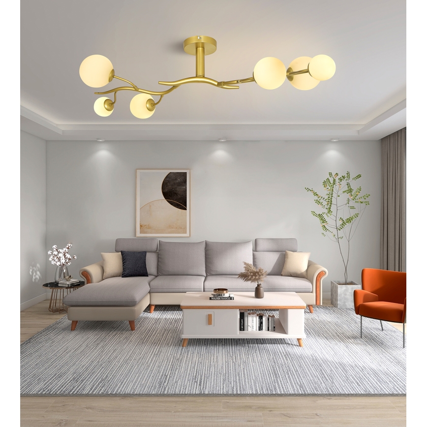 Brilagi - Plafonnier LED MISTEL 6xG9/3W/230V doré/blanc
