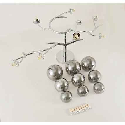 Brilagi - Plafonnier LED MISTEL 9xG9/3W/230V chrome brillant/fumé
