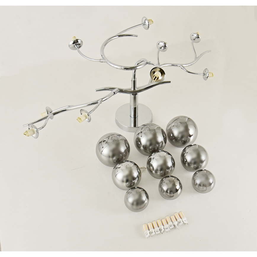 Brilagi - Plafonnier LED MISTEL 9xG9/3W/230V chrome brillant/fumé