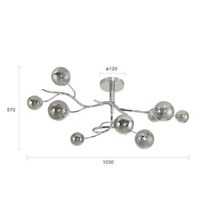 Brilagi - Plafonnier LED MISTEL 9xG9/3W/230V chrome brillant/fumé