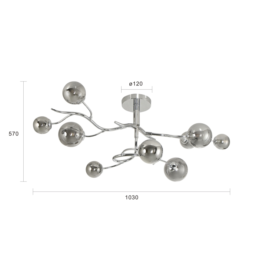 Brilagi - Plafonnier LED MISTEL 9xG9/3W/230V chrome brillant/fumé