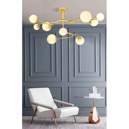 Brilagi - Plafonnier LED MISTEL 9xG9/3W/230V doré/blanc
