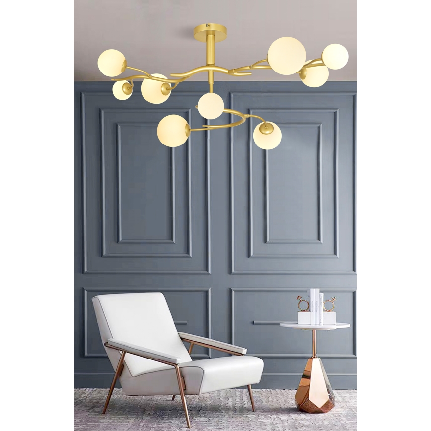 Brilagi - Plafonnier LED MISTEL 9xG9/3W/230V doré/blanc