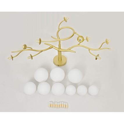 Brilagi - Plafonnier LED MISTEL 9xG9/3W/230V doré/blanc