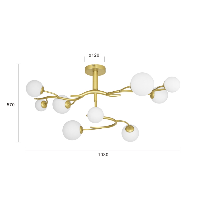 Brilagi - Plafonnier LED MISTEL 9xG9/3W/230V doré/blanc