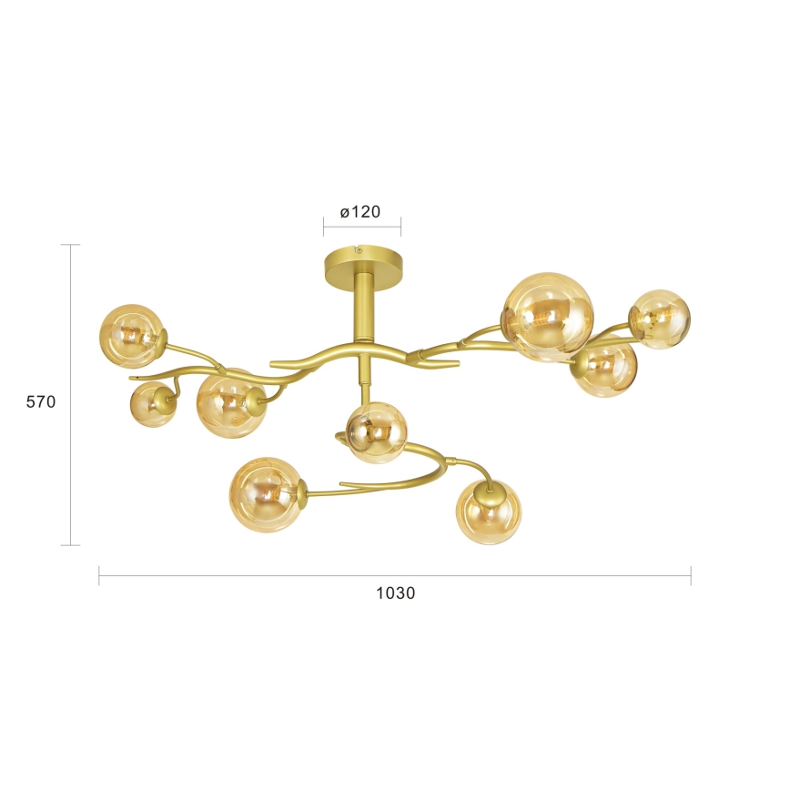 Brilagi - Plafonnier LED MISTEL 9xG9/3W/230V doré