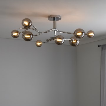 Brilagi - Plafonnier LED MISTEL à montage en surface 9xG9/3W/230V chrome noir/verre fumé