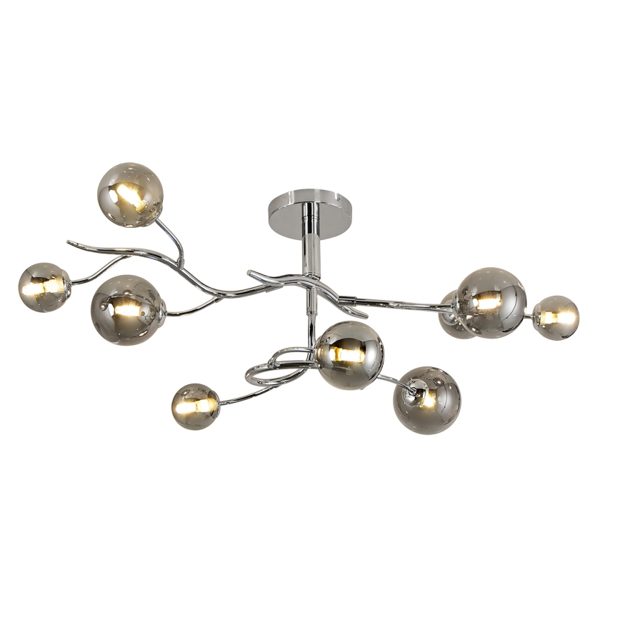 Brilagi - Plafonnier LED MISTEL à montage en surface 9xG9/3W/230V chrome noir/verre fumé