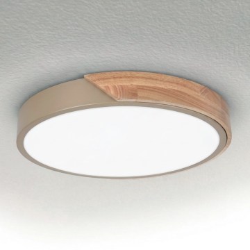 BRILAGI - Plafonnier LED PILANA LED/24W/230V chêne/beige Ø 30 cm
