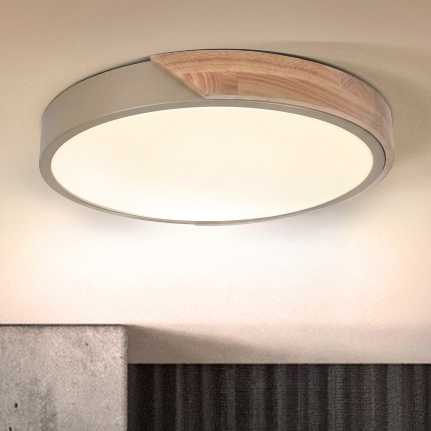 BRILAGI - Plafonnier LED PILANA LED/24W/230V chêne/beige Ø 30 cm